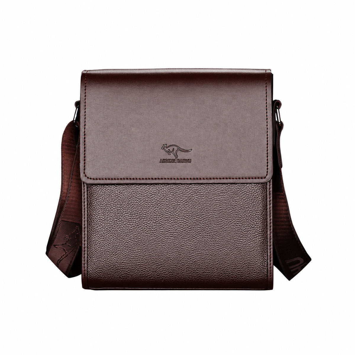Men’s Messenger Bag - Vertical Organizer Design - Dark brown