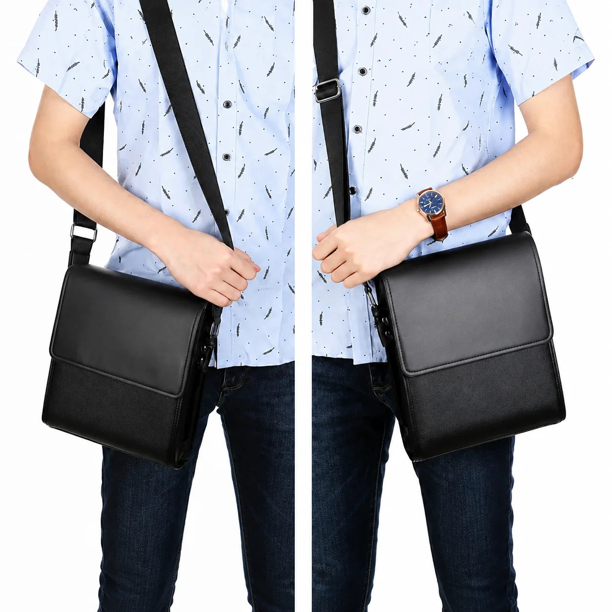 Men’s Messenger Bag - Vertical Organizer Design