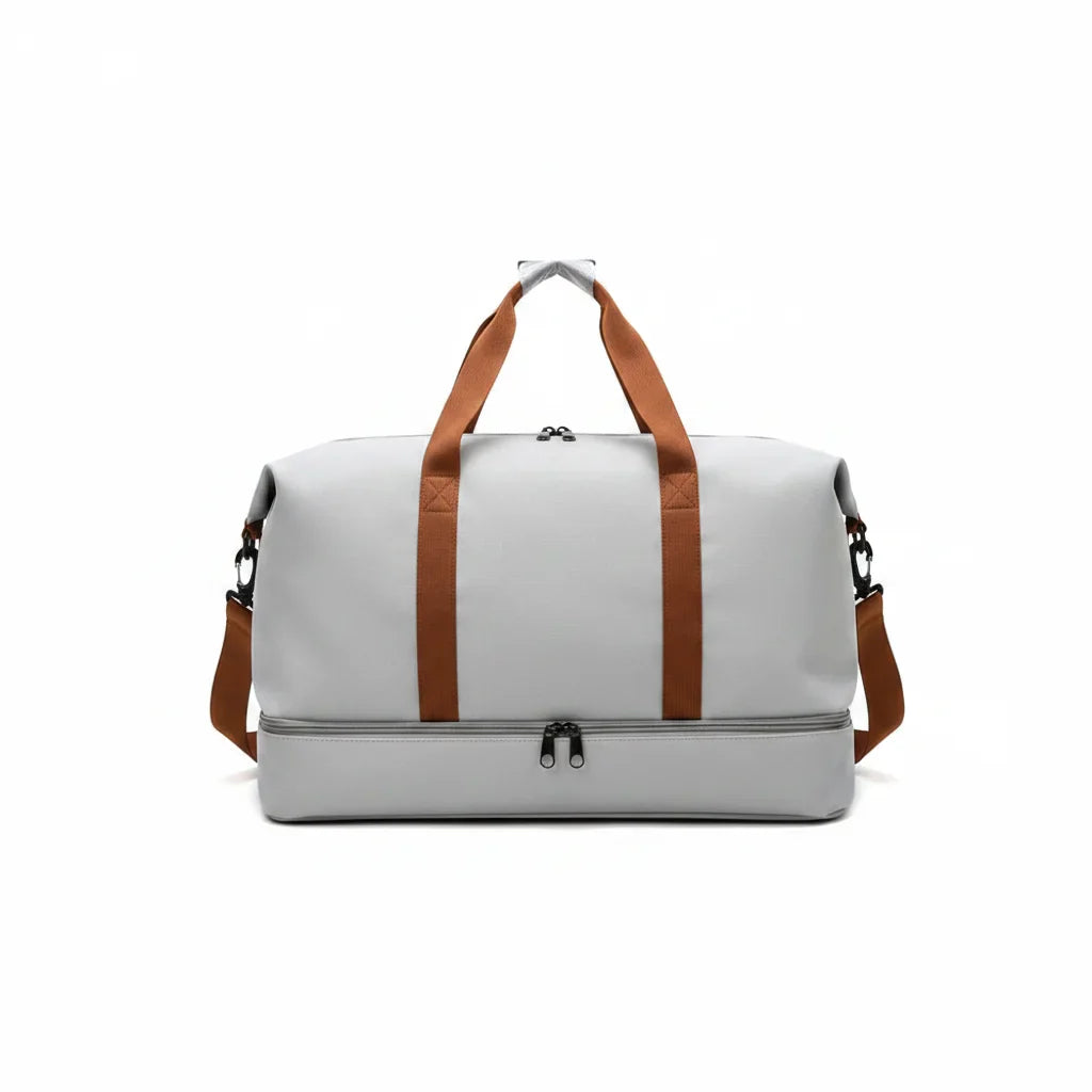 Men’s Nylon Duffle Bag - Trolley Strap Weekender with Shoe Pocket