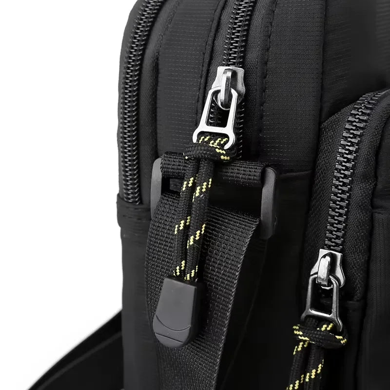 Men’s Nylon Sling Bag - Compact Crossbody Chest Bag
