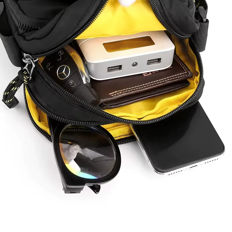 Men’s Nylon Sling Bag - Compact Crossbody Chest Bag