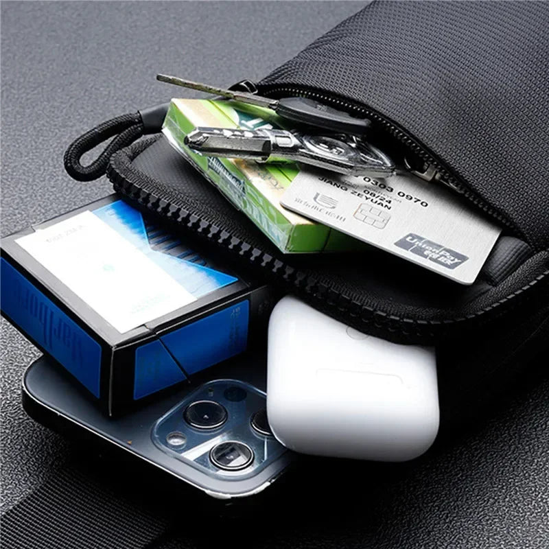Men’s Nylon Sling Bag - Water-Resistant Chest Bag with Zip Pocket