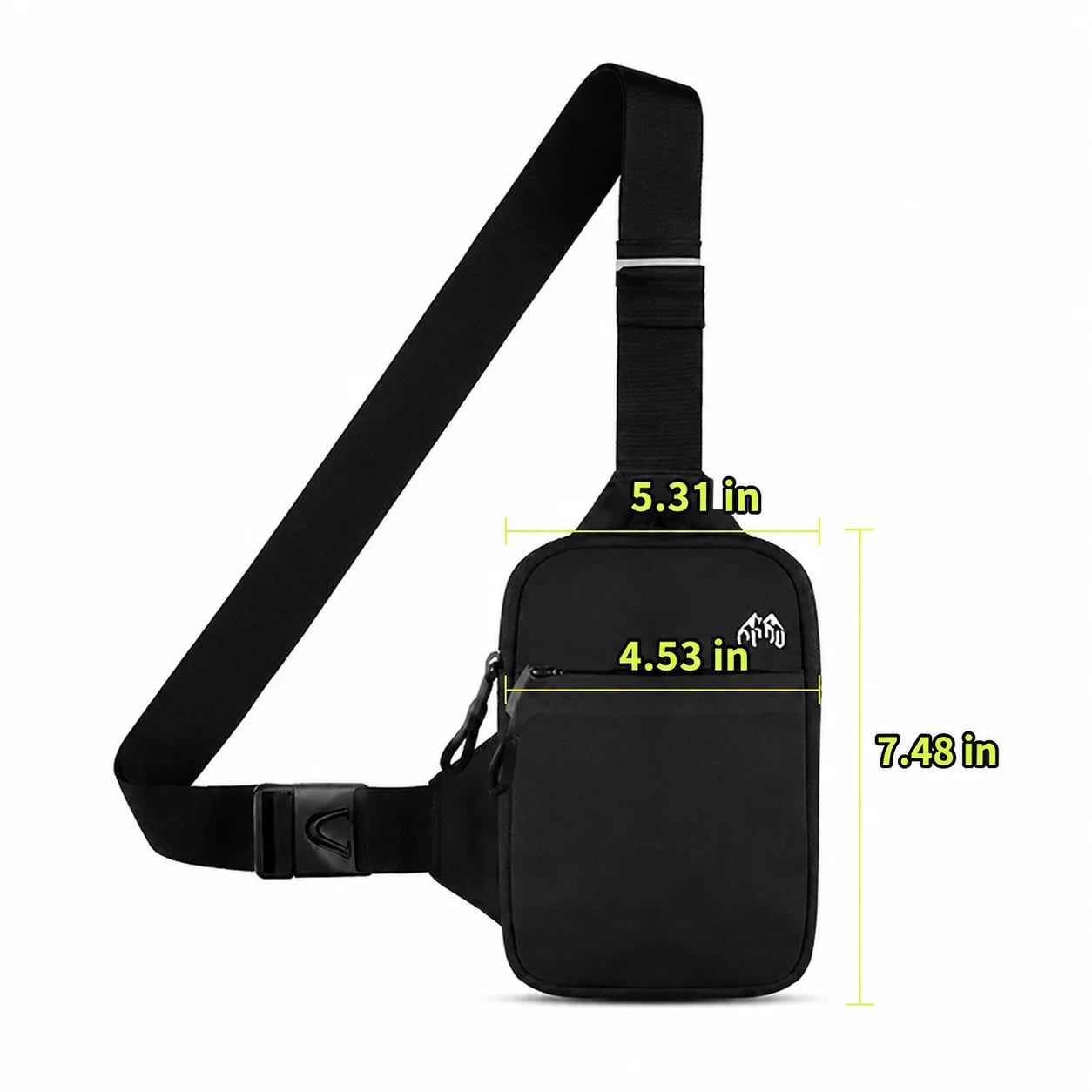 Men’s Nylon Sling Bag - Water-Resistant Chest Bag with Zip Pocket