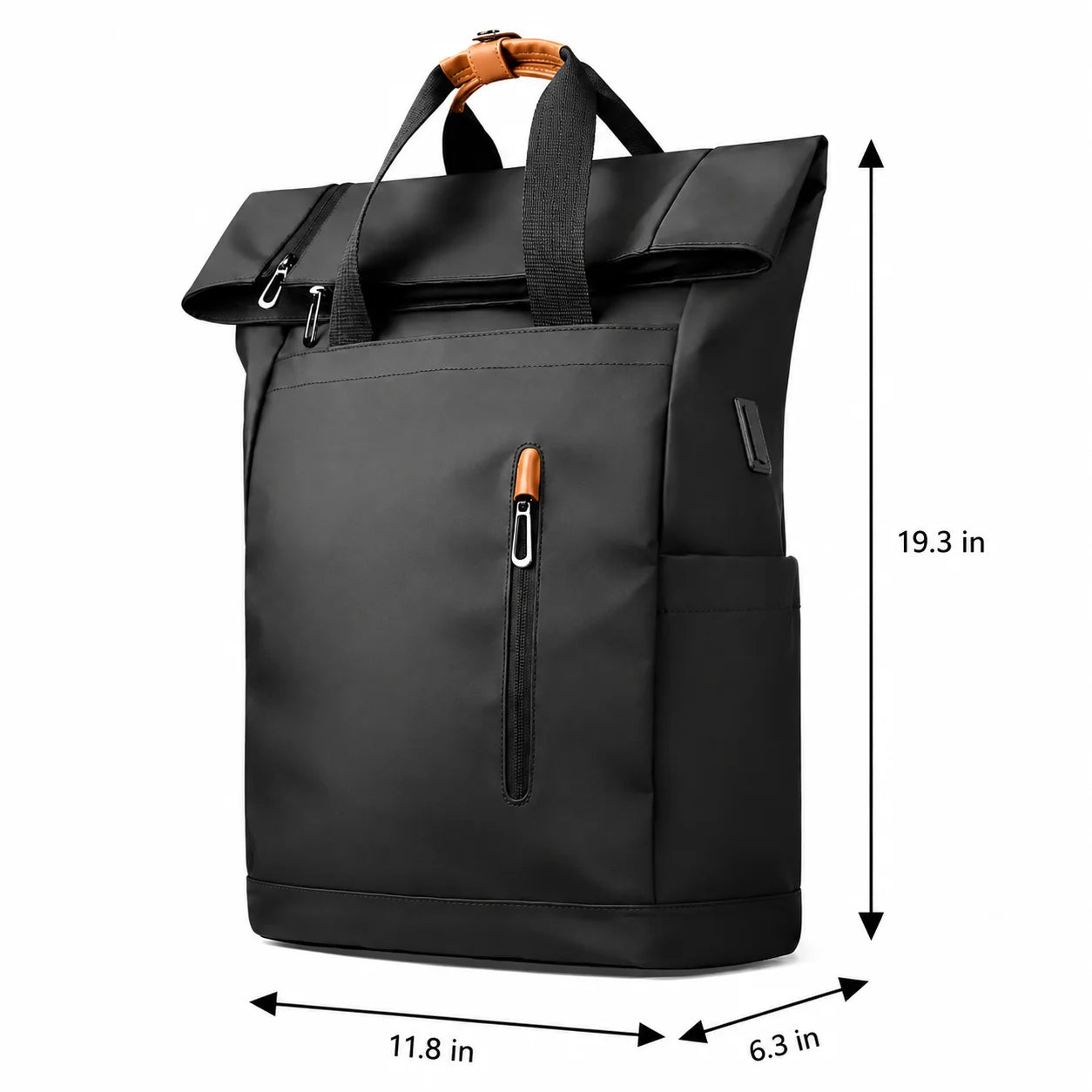 Men’s Roll-Top Backpack - USB Charging 15.6’’ Laptop Bag