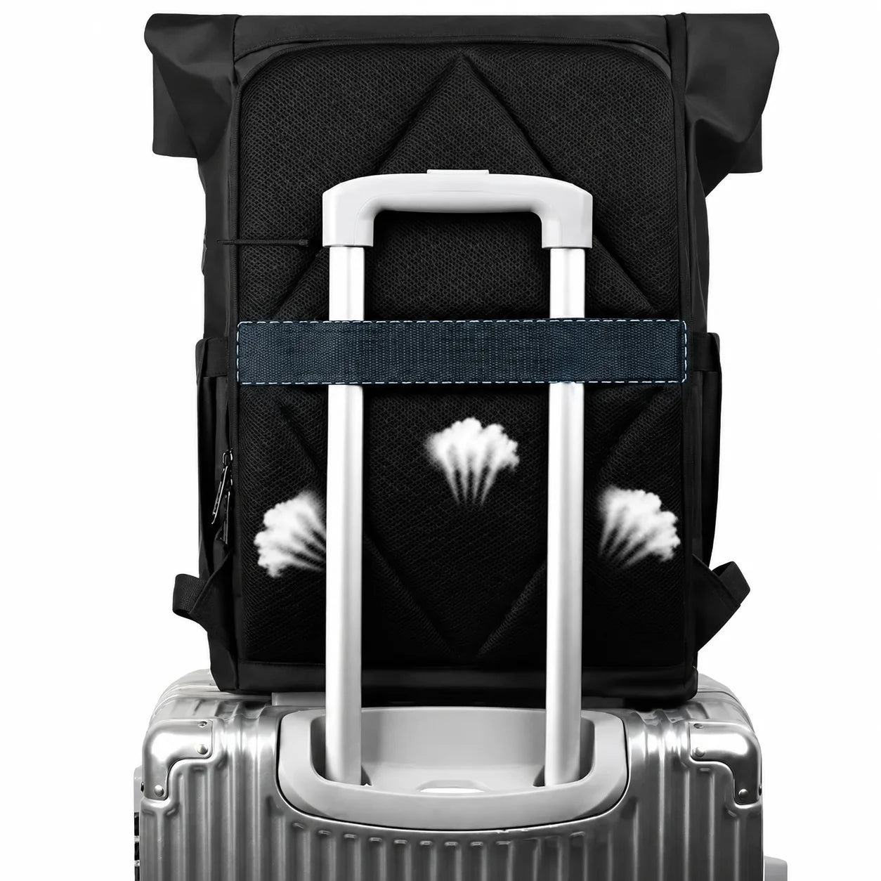 Men’s Roll-Top Backpack - USB Charging 15.6’’ Laptop Bag