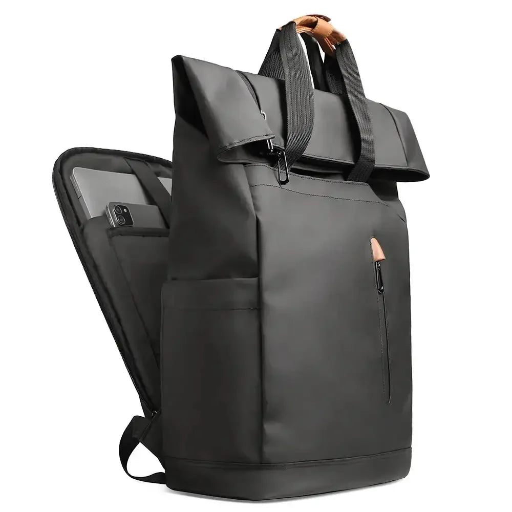 Men’s Roll-Top Backpack - USB Charging 15.6’’ Laptop Bag