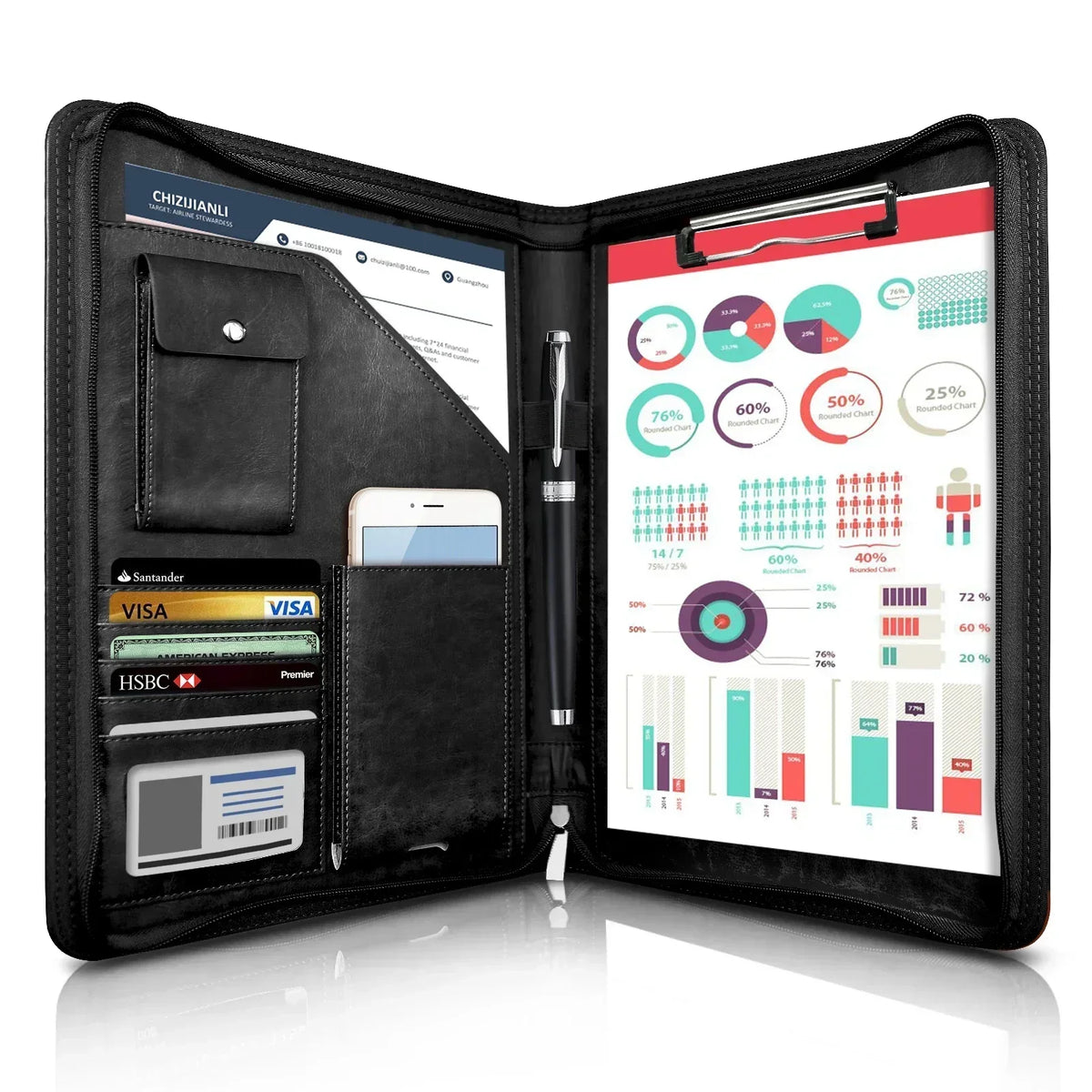 Men’s Padfolio - A4 Clipboard & Tablet Organizer