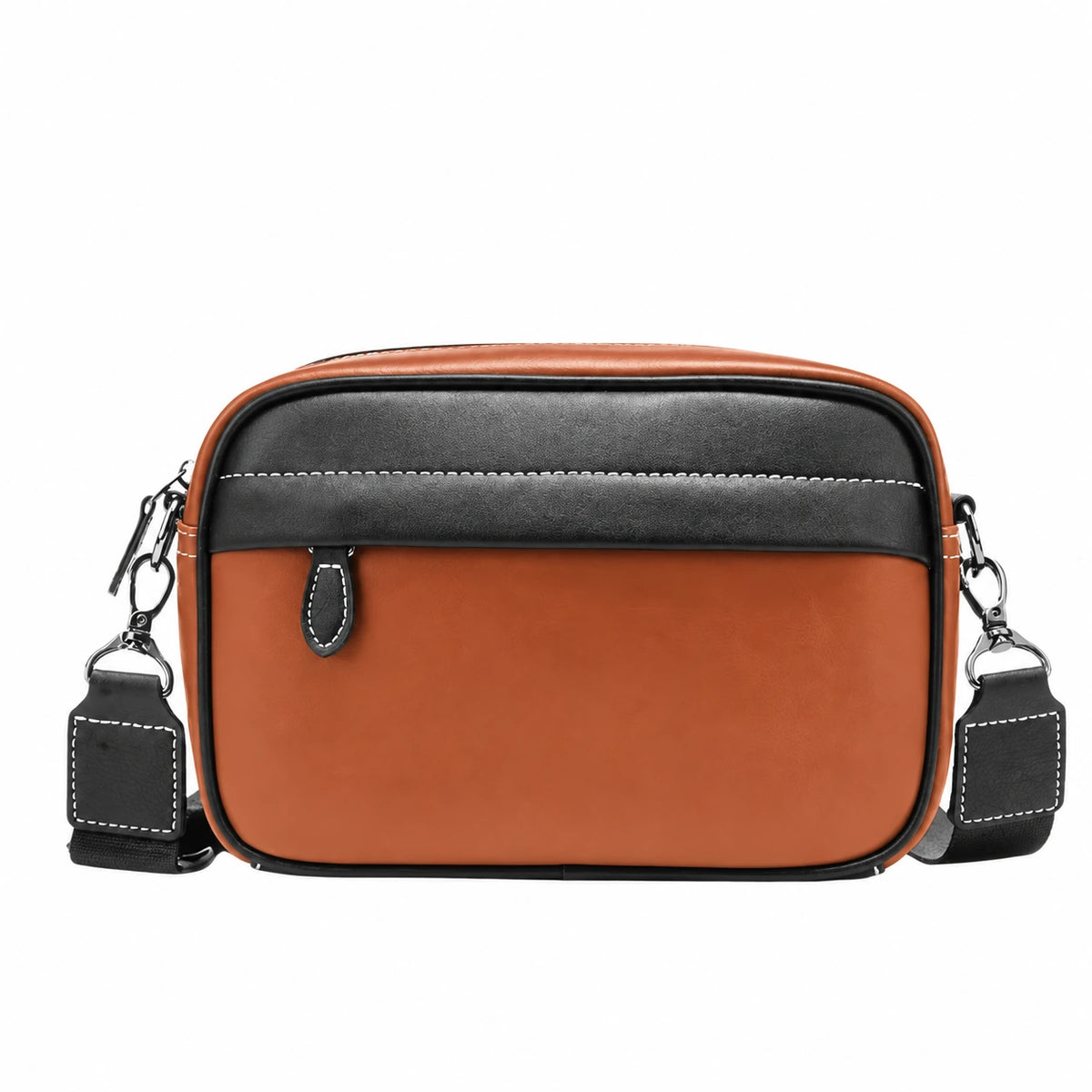 Men’s Rectangular Crossbody Bag – Compact Everyday Carry - Brown