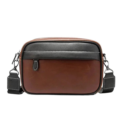 Men’s Rectangular Crossbody Bag – Compact Everyday Carry - Brown