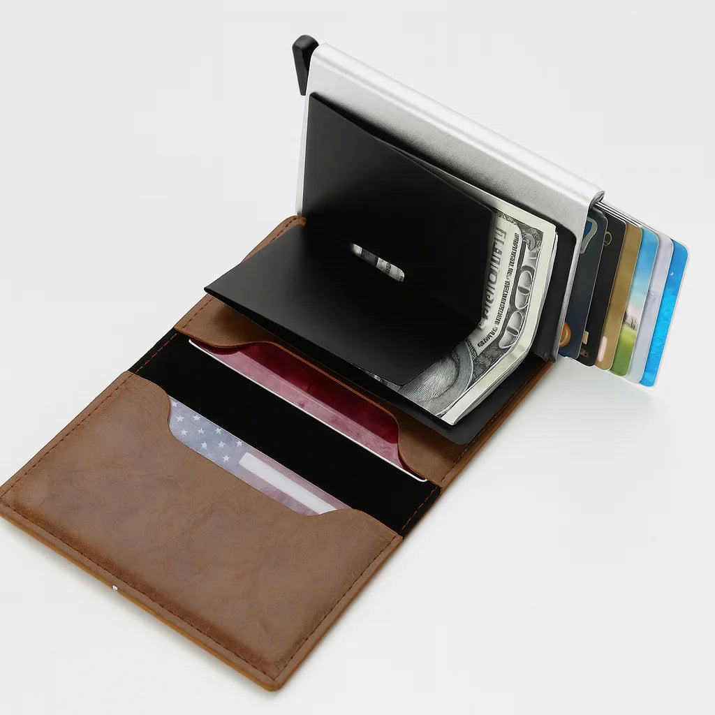 Men’s RFID Card Holder - Pop-Up Wallet with Cash Pocket