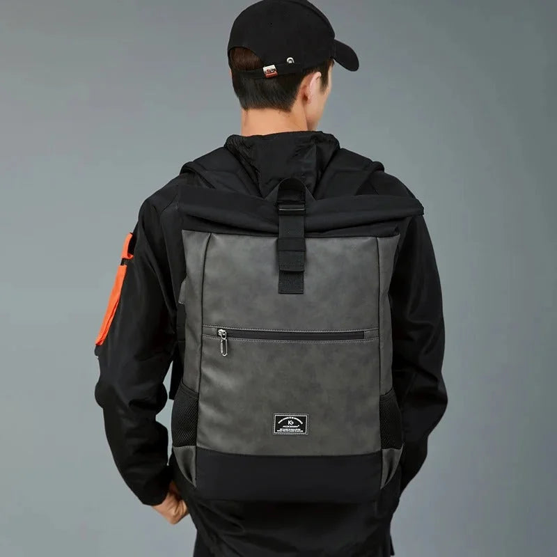 Men’s Roll Top Backpack – Water Resistant Urban Backpack for Everyday Carry