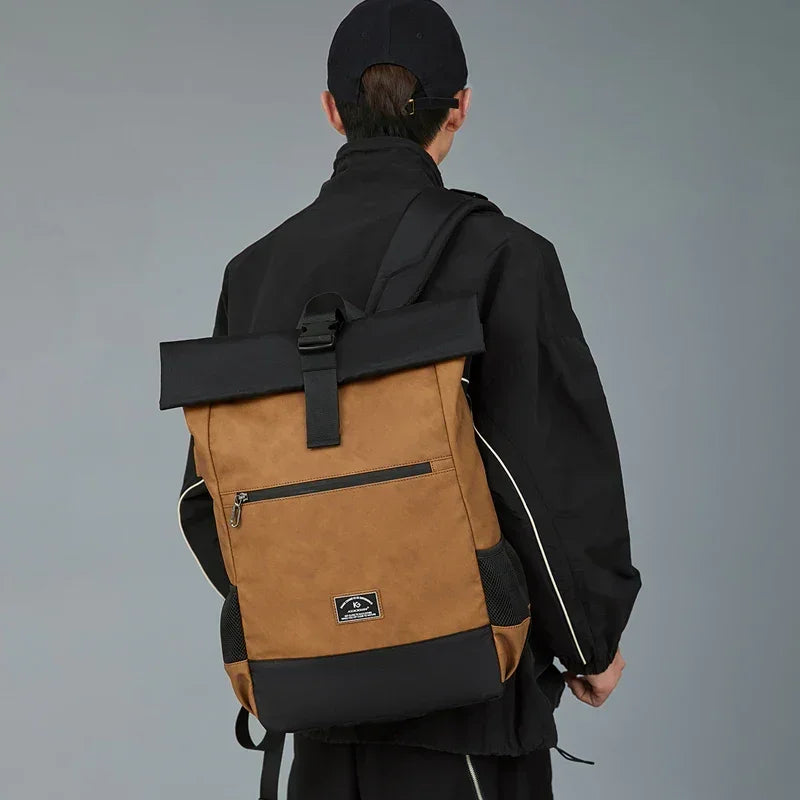 Men’s Roll Top Backpack – Water Resistant Urban Backpack for Everyday Carry