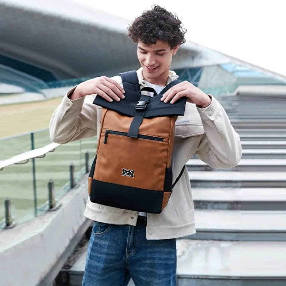 Men’s Roll Top Backpack – Water Resistant Urban Backpack for Everyday Carry