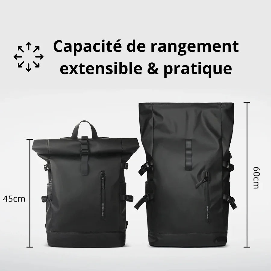 Men’s Roll Top Backpack – Waterproof Expandable Everyday Backpack