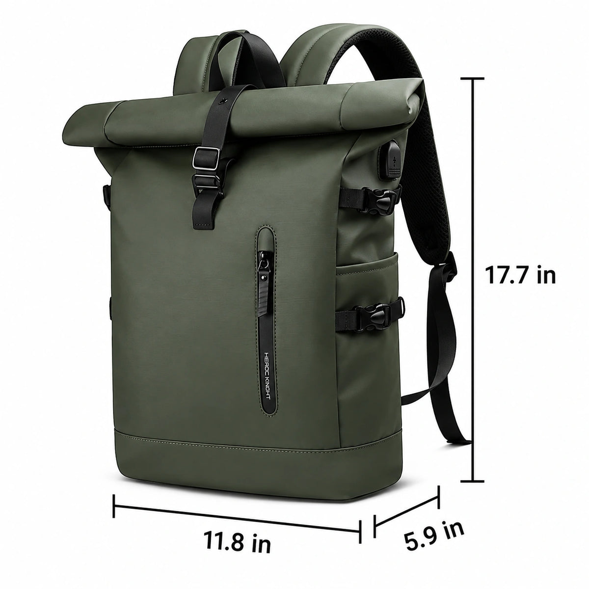 Men’s Roll Top Backpack – Waterproof Expandable Everyday Backpack