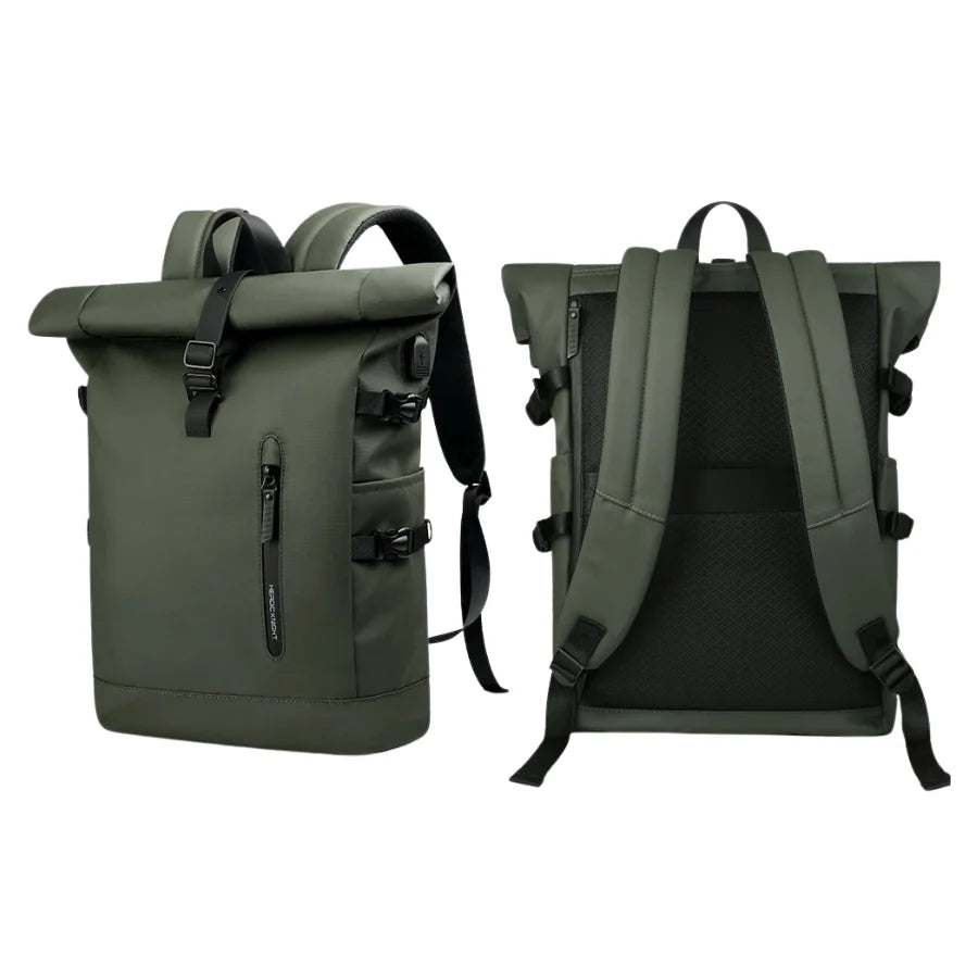 Men’s Roll Top Backpack – Waterproof Expandable Everyday Backpack