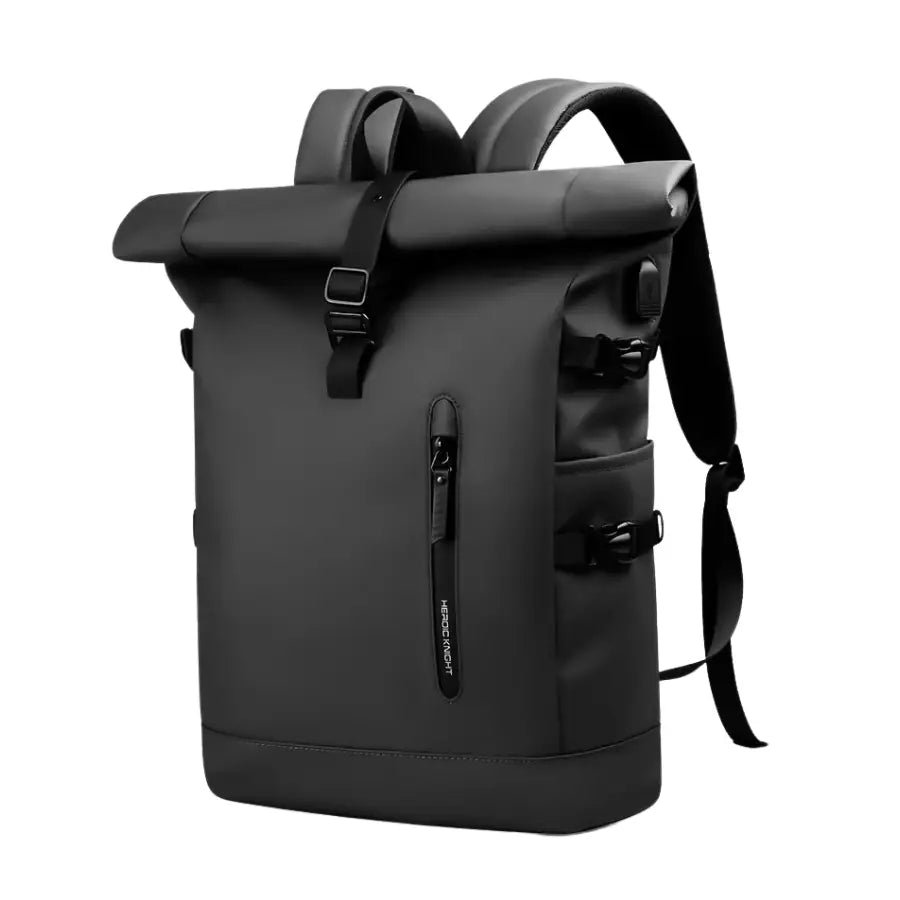 Men’s Roll Top Backpack – Waterproof Expandable Everyday Backpack - Black