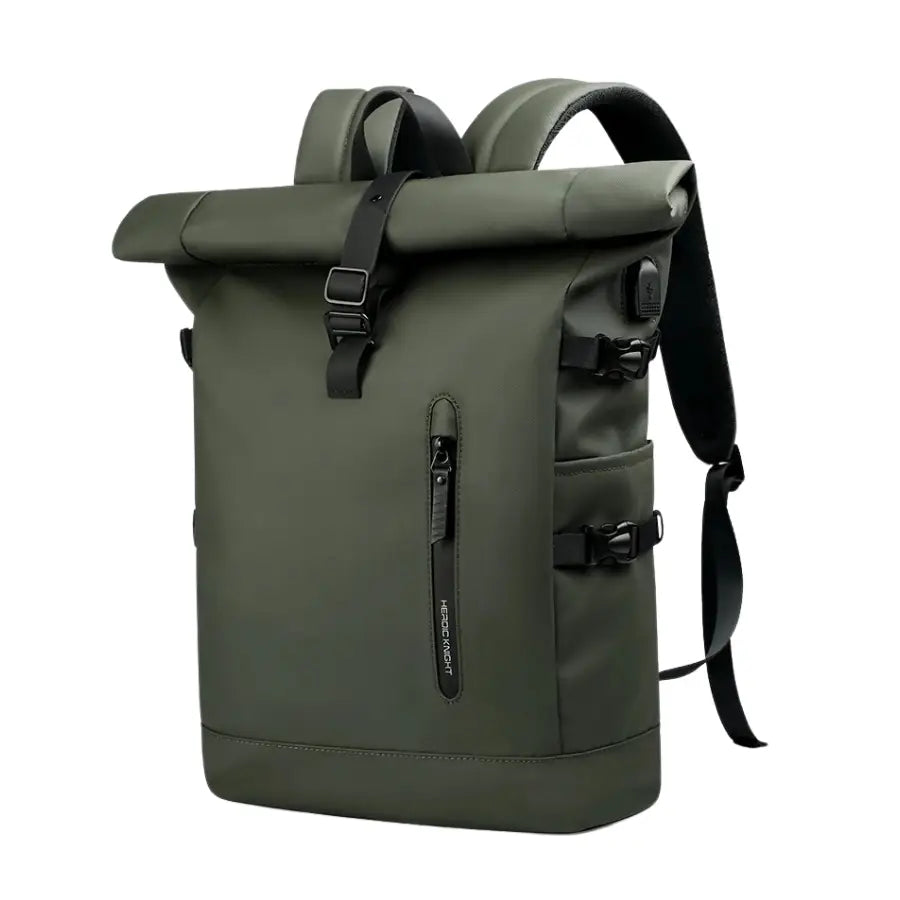 Men’s Roll Top Backpack – Waterproof Expandable Everyday Backpack - Green