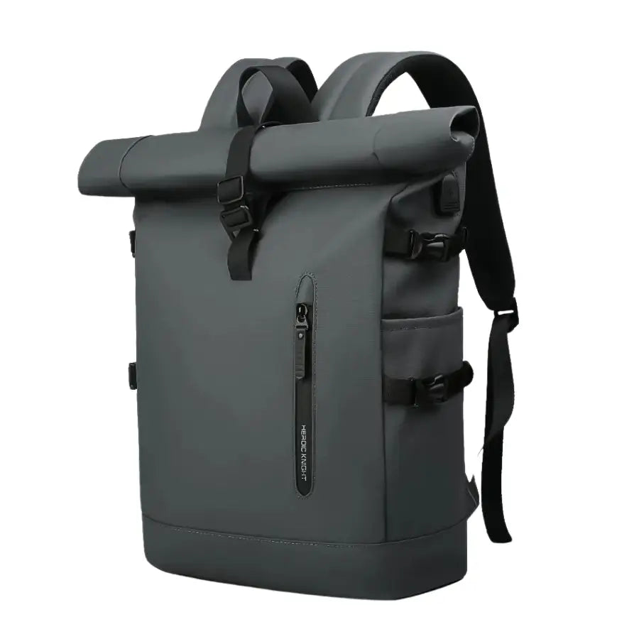 Men’s Roll Top Backpack – Waterproof Expandable Everyday Backpack - Grey
