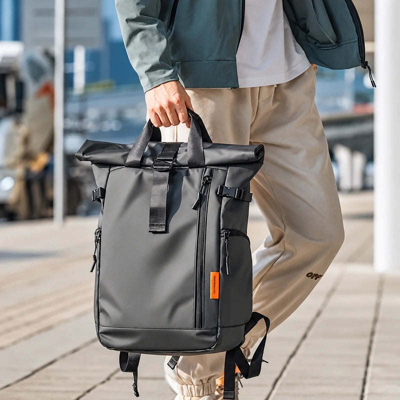 Men’s Roll-Top Backpack – Waterproof Travel & Work Bag