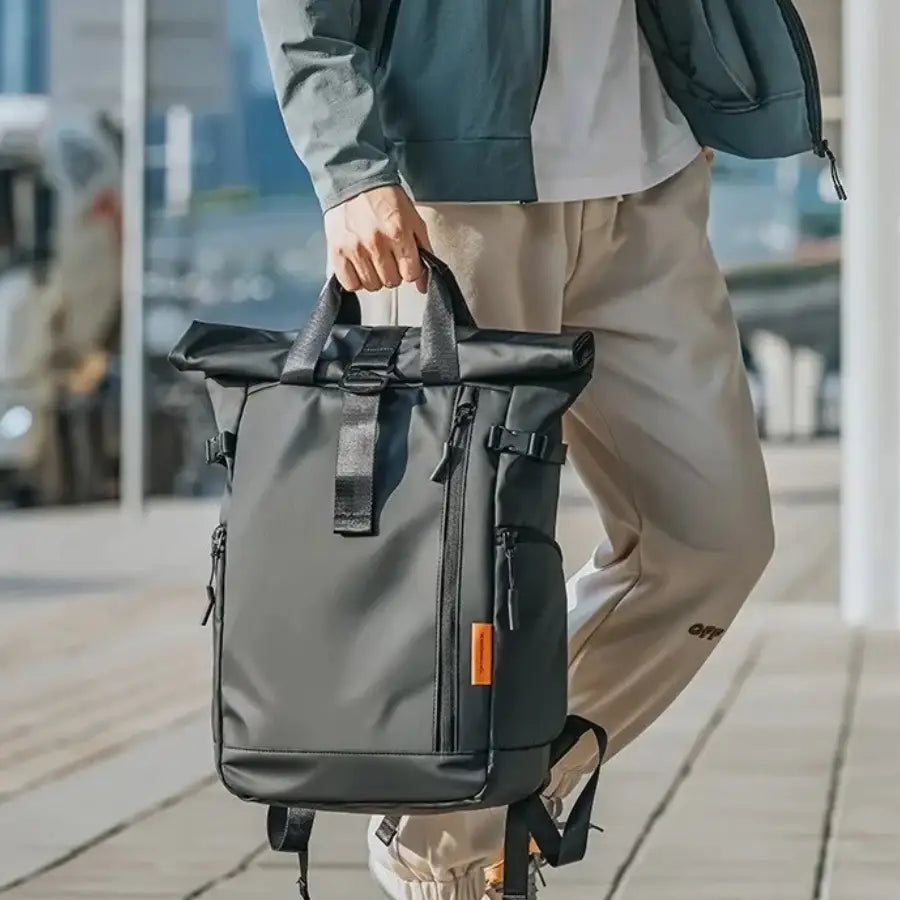 Men’s Roll-Top Backpack – Waterproof Travel & Work Bag
