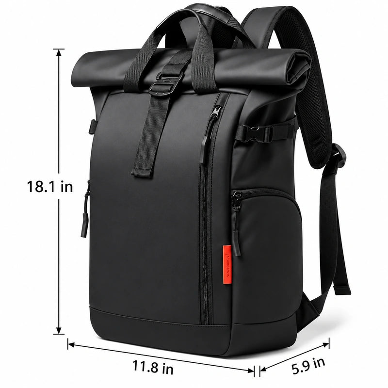 Men’s Roll-Top Backpack – Waterproof Travel & Work Bag