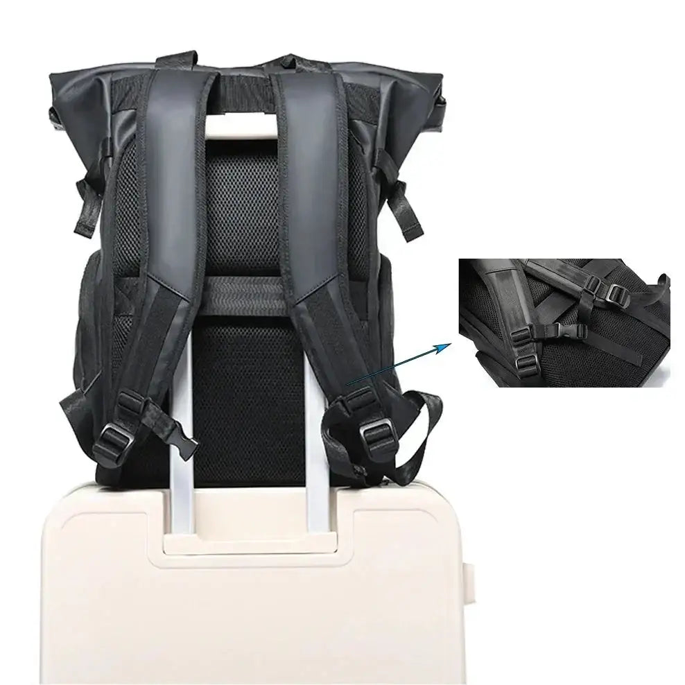 Men’s Roll-Top Backpack – Waterproof Travel & Work Bag