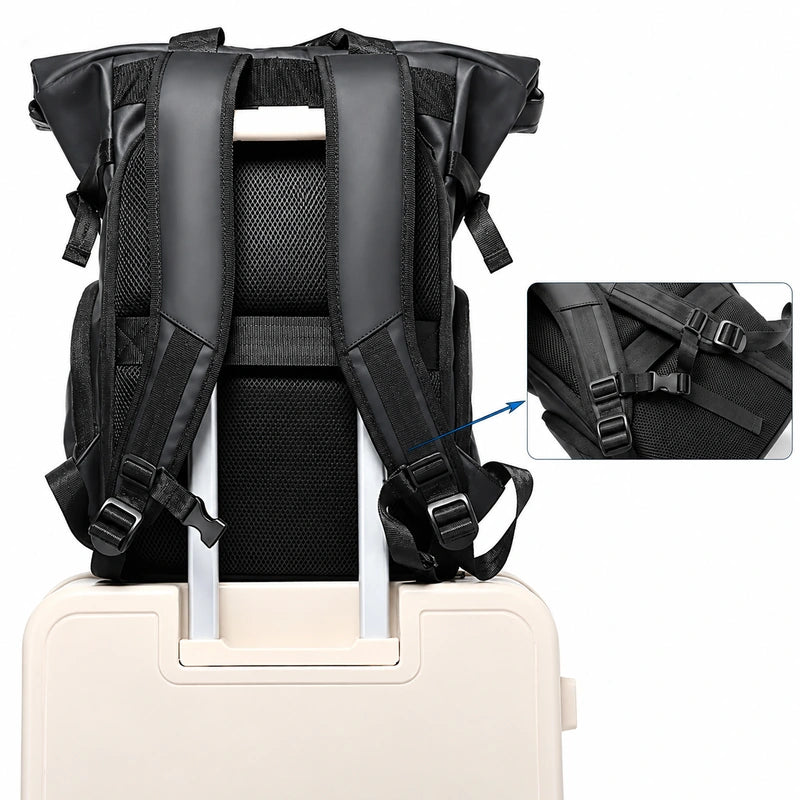 Men’s Roll-Top Backpack – Waterproof Travel & Work Bag