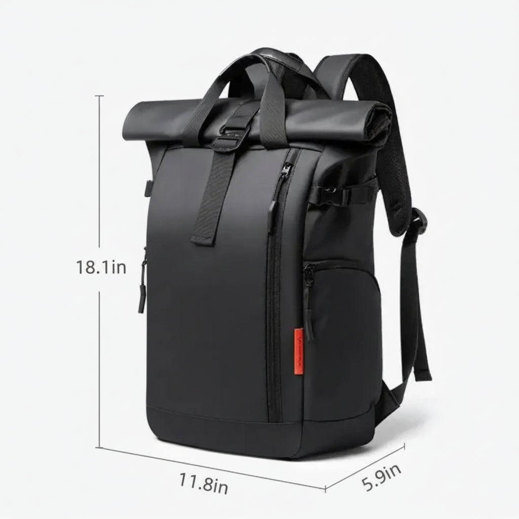 Men’s Roll-Top Backpack – Waterproof Travel & Work Bag