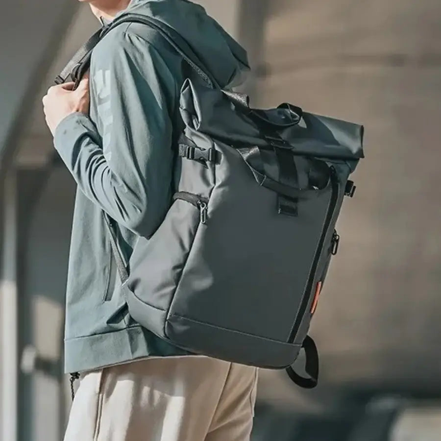 Men’s Roll-Top Backpack – Waterproof Travel & Work Bag