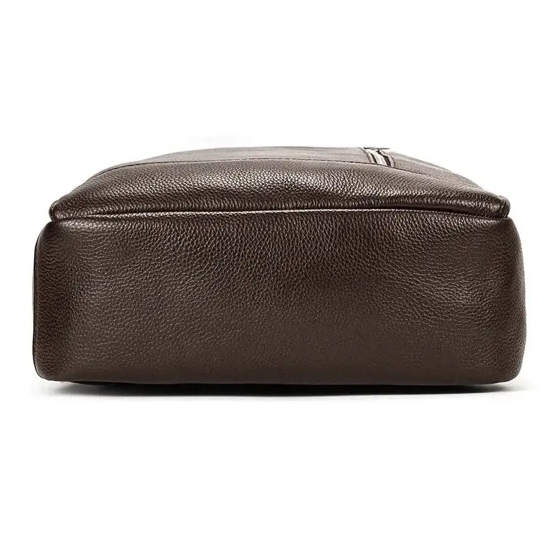 Men’s Slim Leather Backpack – Compact Laptop Work Bag