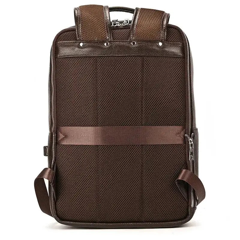 Men’s Slim Leather Backpack – Compact Laptop Work Bag