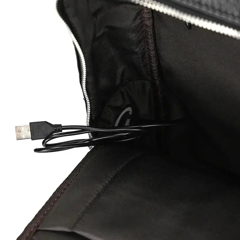 Men’s Slim Leather Backpack – Compact Laptop Work Bag