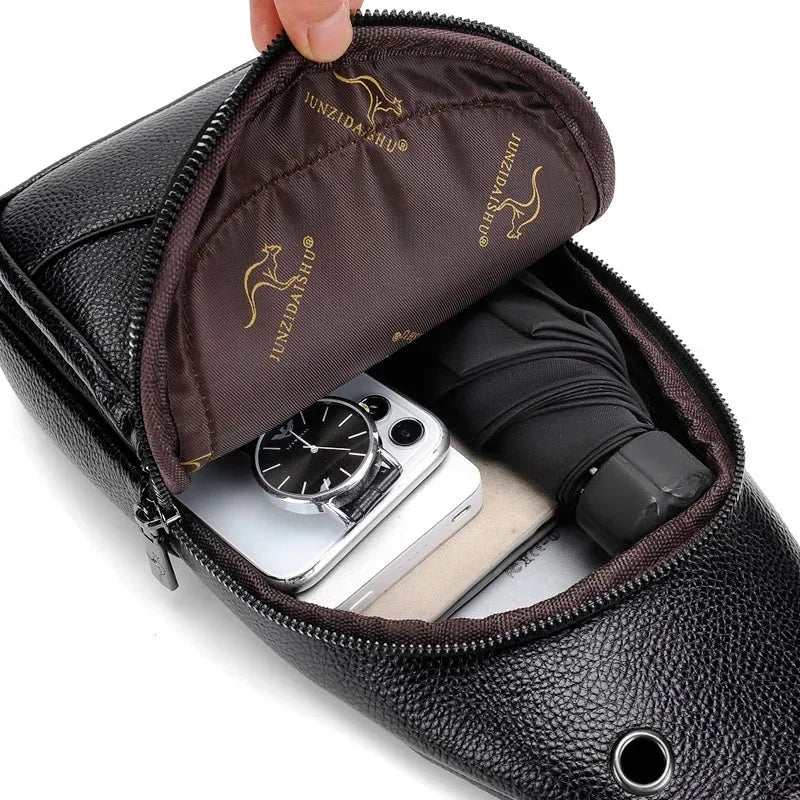 Men’s Sling Bag - 2-Pocket Crossbody Chest Bag
