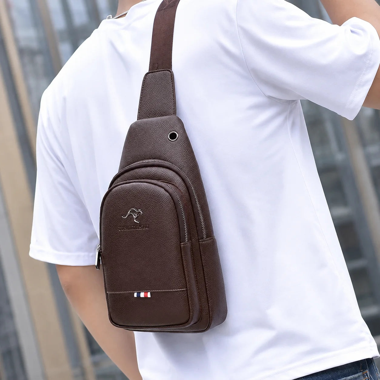 Men’s Sling Bag - 2-Pocket Crossbody Chest Bag
