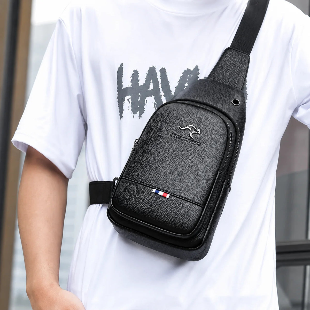 Men’s Sling Bag - 2-Pocket Crossbody Chest Bag
