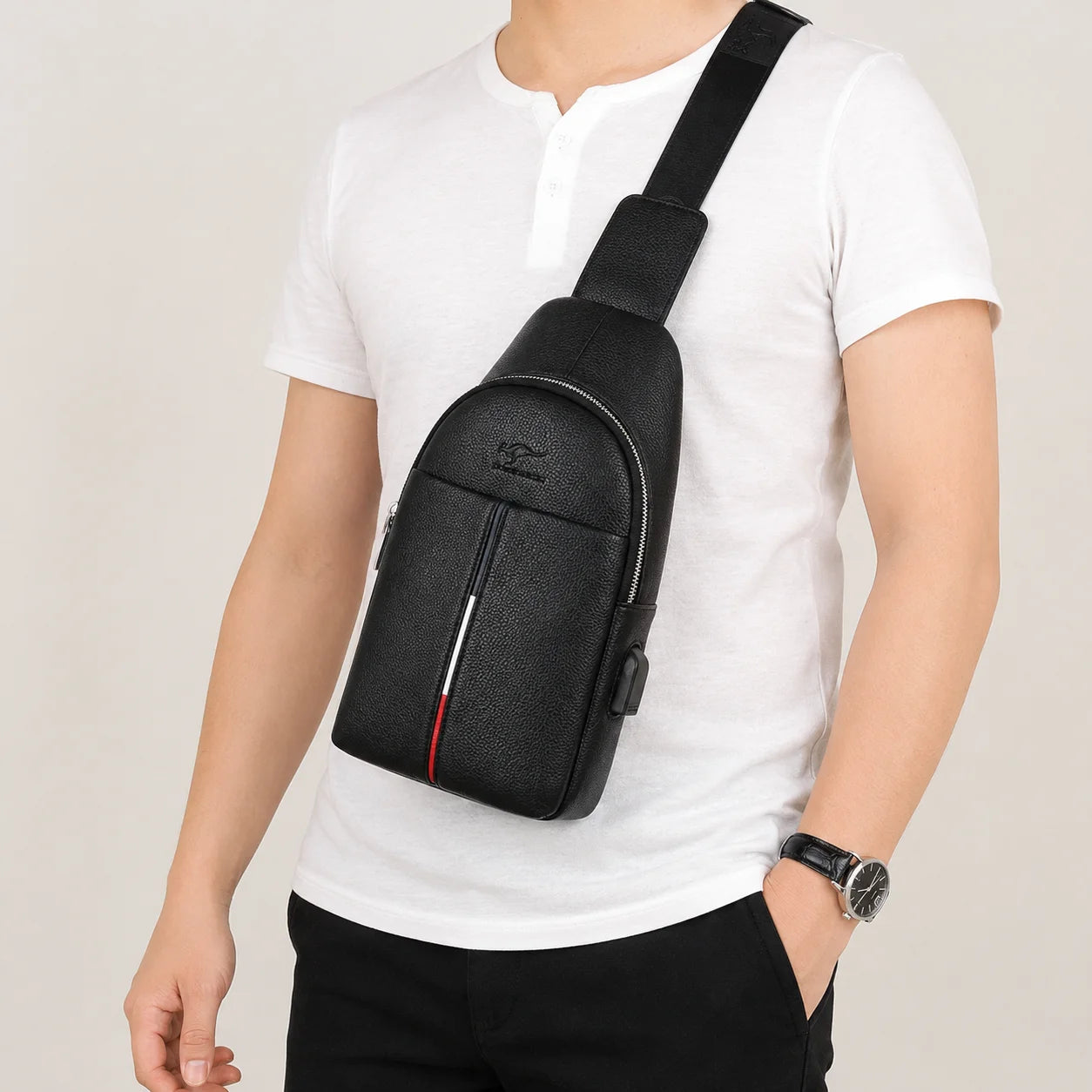 Men’s Sling Bag - Adjustable Crossbody Chest Bag