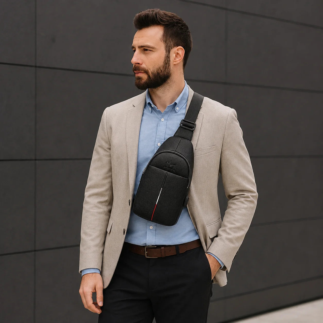 Men’s Sling Bag - Adjustable Crossbody Chest Bag