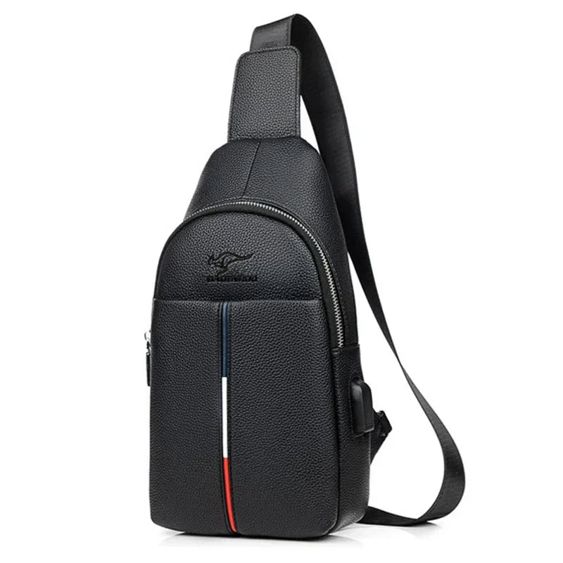 Men’s Sling Bag - Adjustable Crossbody Chest Bag - Black