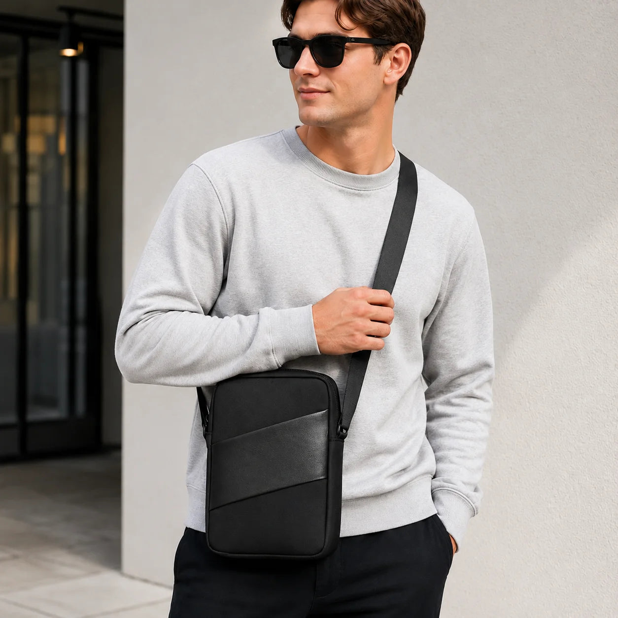 Men’s Small Crossbody Bag - Adjustable Strap Design