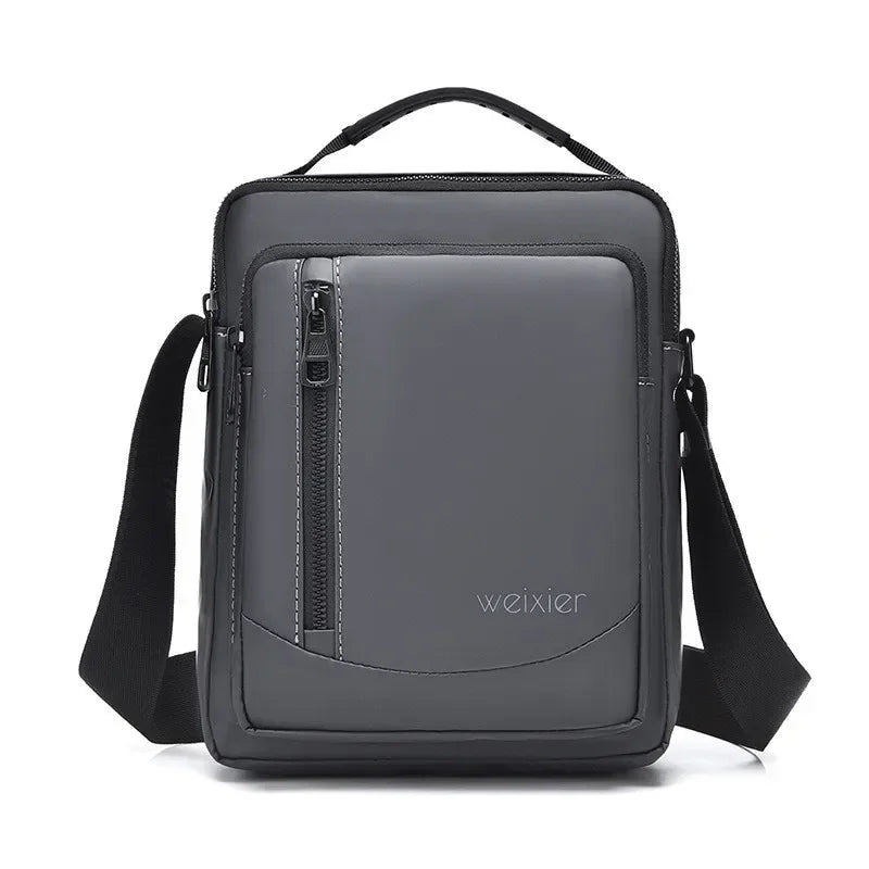 Men’s Small Crossbody Bag - Top Handle Design - Dark gray