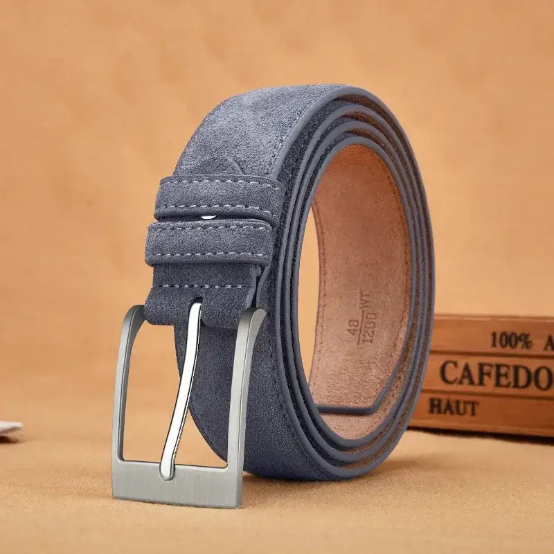 Men’s Suede Belt – Casual Leather Belt with Pin Buckle