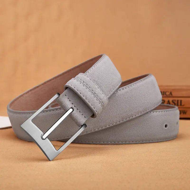 Men’s Suede Belt – Casual Leather Belt with Pin Buckle