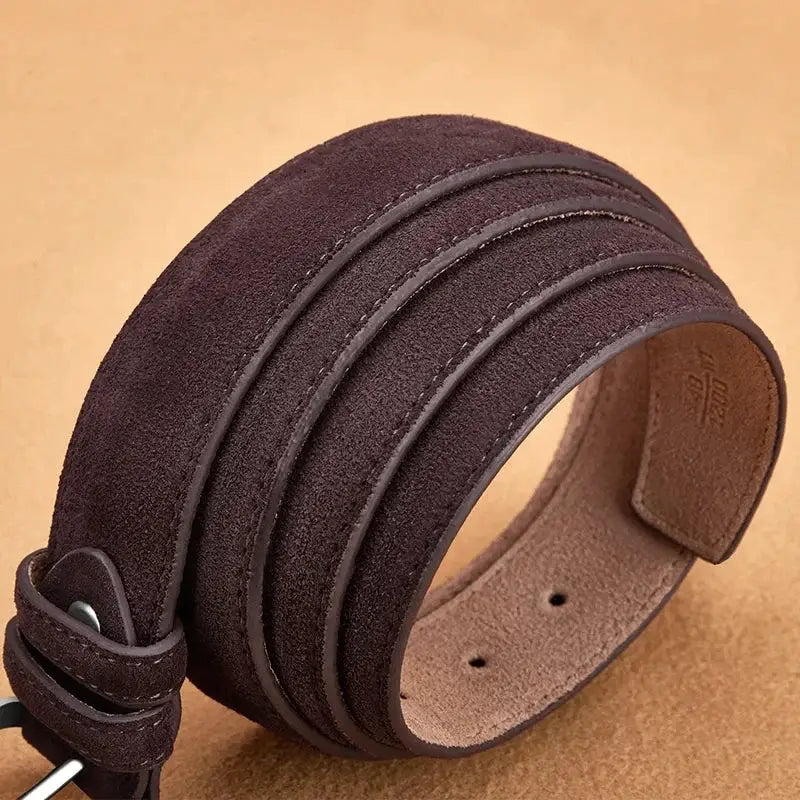 Men’s Suede Belt – Casual Leather Belt with Pin Buckle