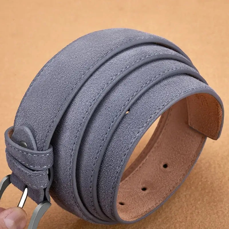 Men’s Suede Belt – Casual Leather Belt with Pin Buckle