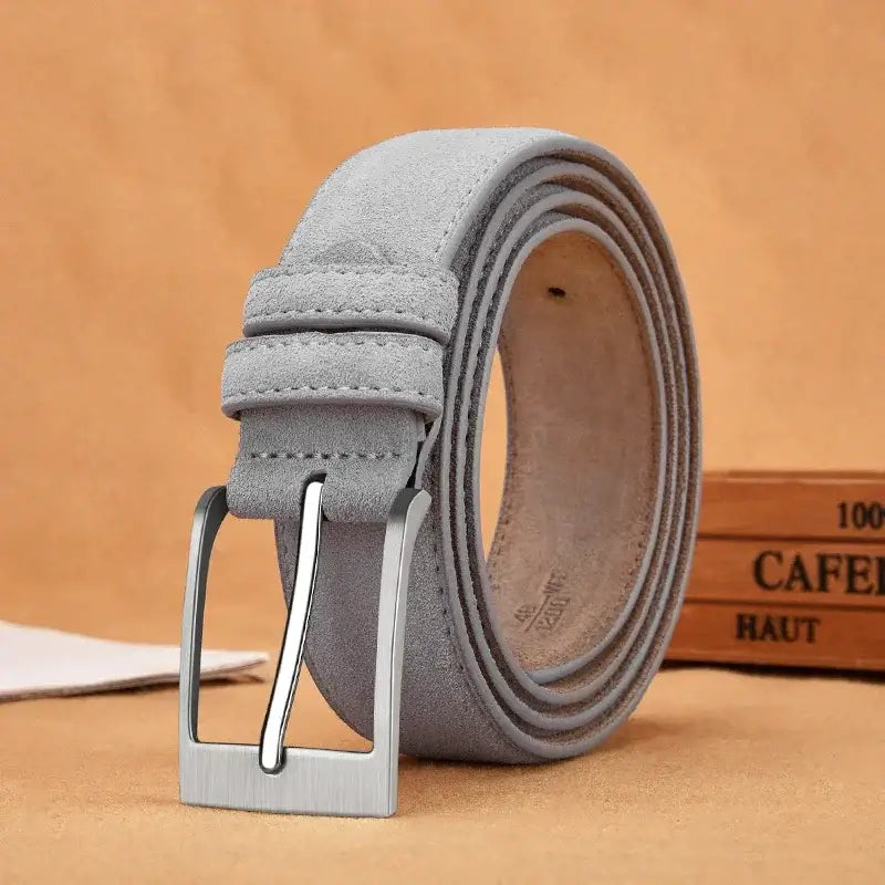 Men’s Suede Belt – Casual Leather Belt with Pin Buckle