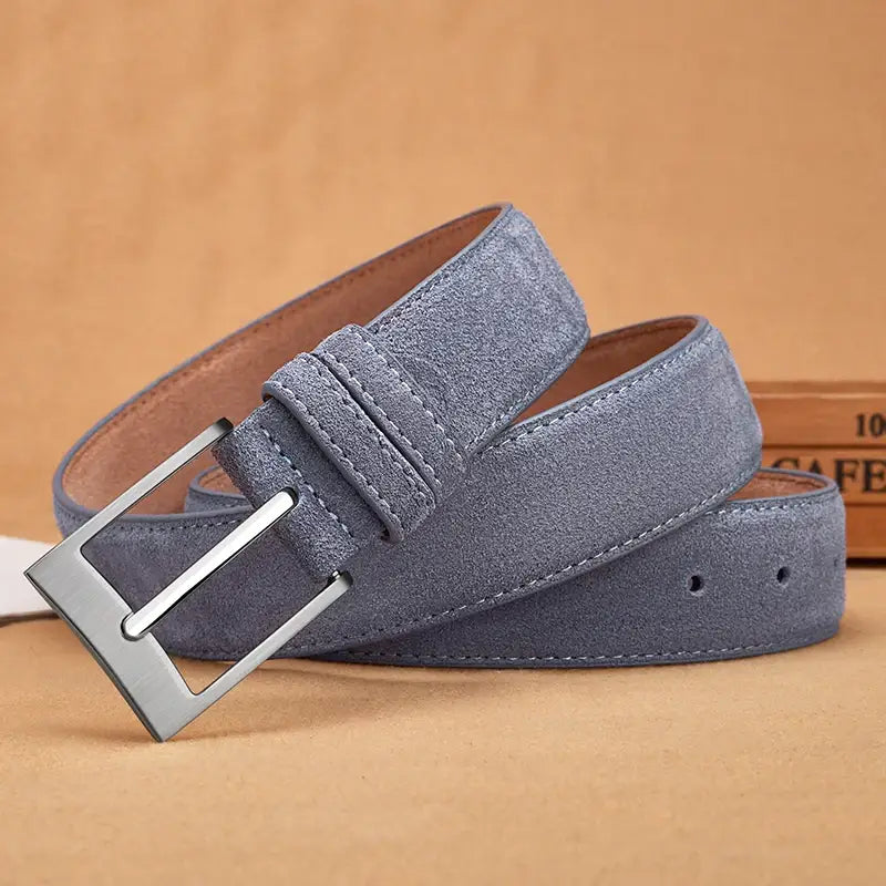 Men’s Suede Belt – Casual Leather Belt with Pin Buckle