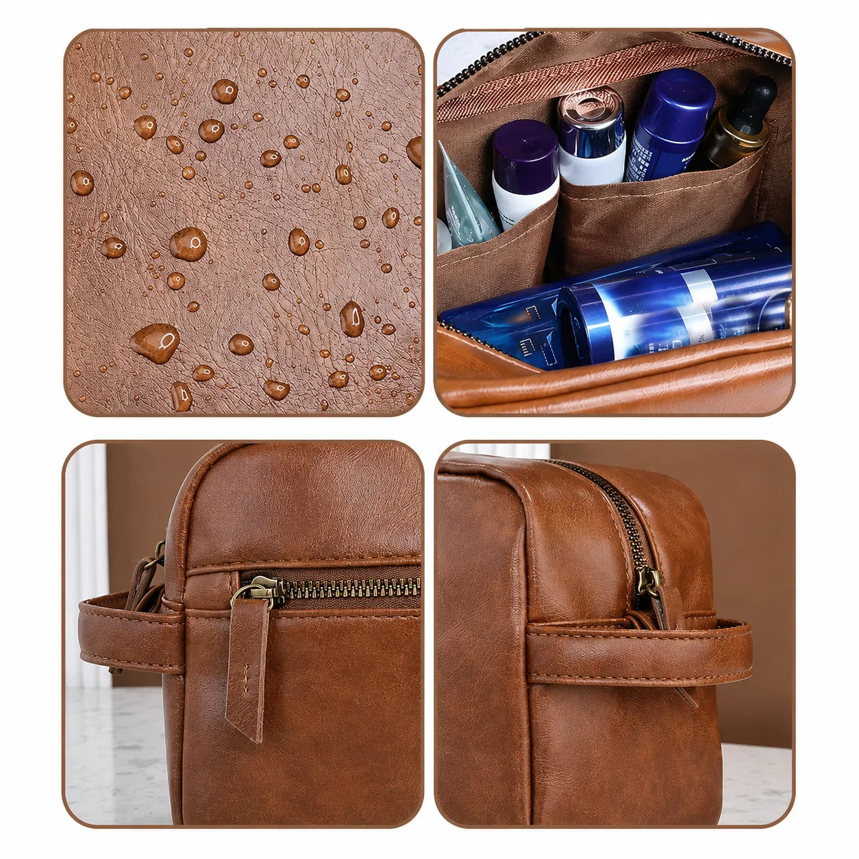 Men’s Toiletry Bag - Zip Front Pocket Dopp Kit