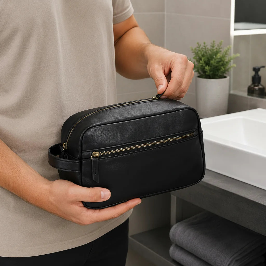 Men’s Toiletry Bag - Zip Front Pocket Dopp Kit