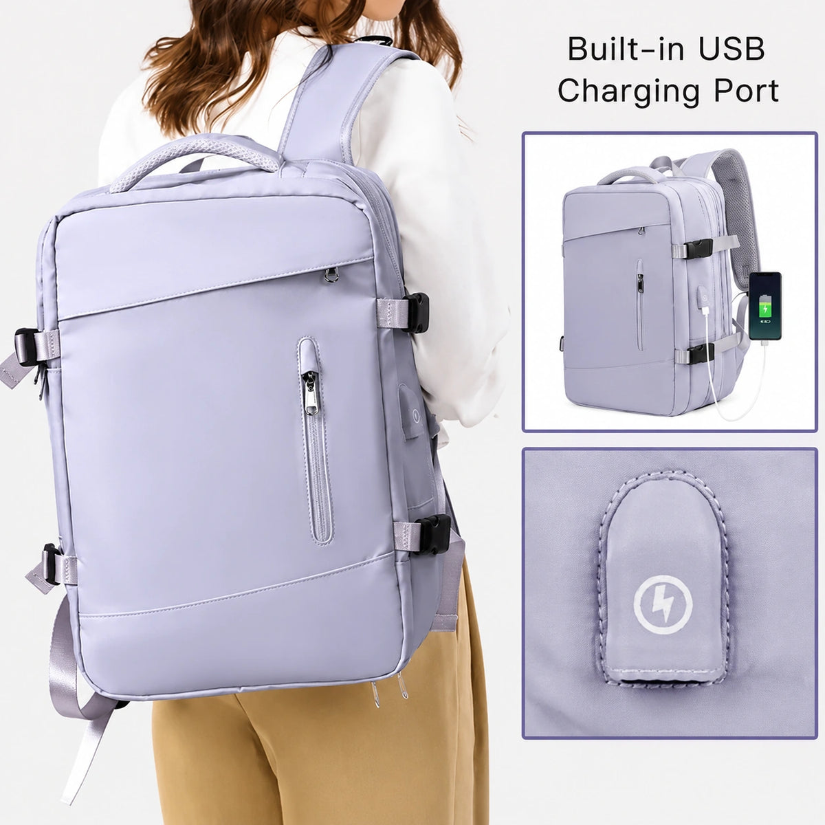 Men’s Travel Backpack – Expandable 28–40L Cabin Carry-On